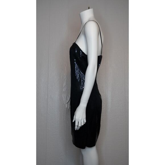 VINTAGE '90s "Bianca" Black Sequin Mini Dress MEDIUM - Picture 6 of 9